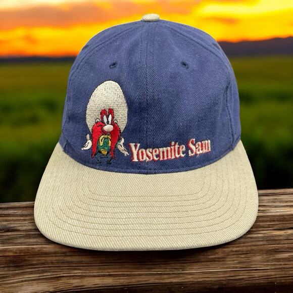 Warner Bros Yosemite Sam Blue Vintage Hat Acme Clothing Fast Shipping - Picture 16 of 16